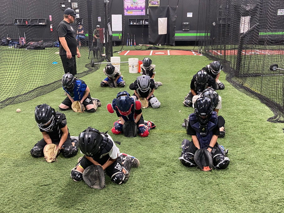 Catching gear and training area at Better Baseball Training